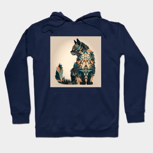 Ornate Feline Profile Hoodie